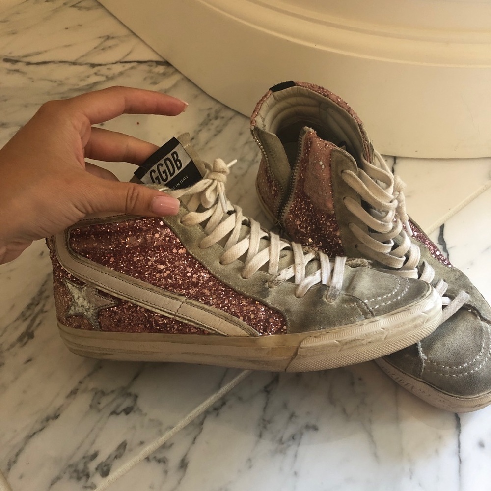 GGDB pink sparkle high top